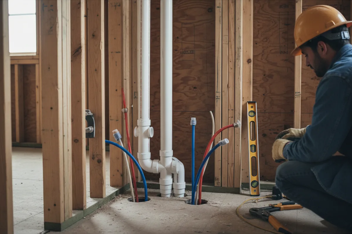 Drain and supply rough-in during Leak Detection in Questa